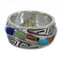 Sterling Silver And Multicolor Southwest Water Wave Ring Size 5-1/2 YX75492